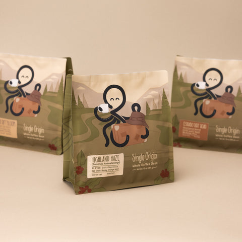 Sipnode single origin specialty coffee collection with three whole bean coffee bags