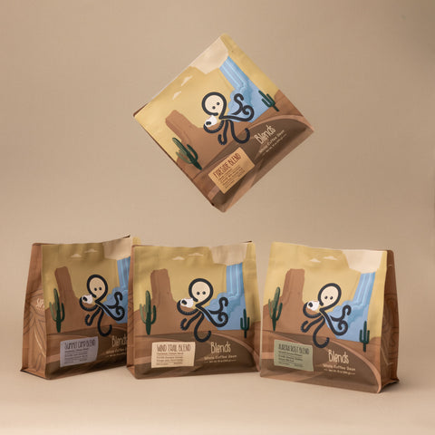 Sipnode whole bean coffee blend collection featuring four specialty blends
